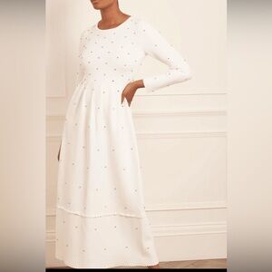 Embellished Knit Holiday Gown in Cream. Brand new. Never worn. Size 8.